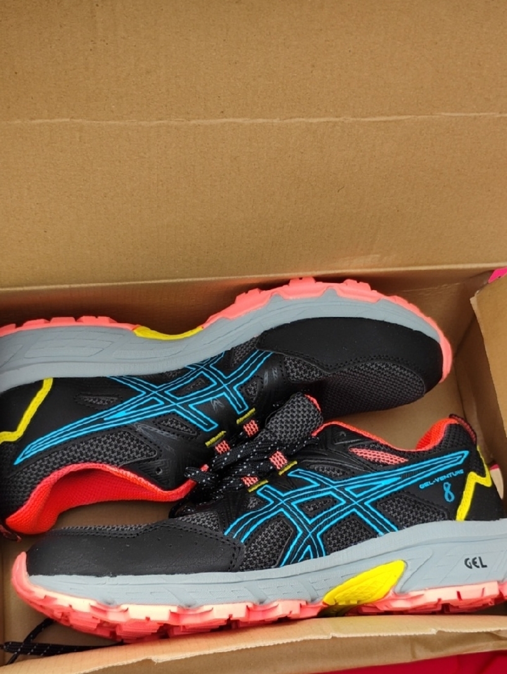 SALE! New ASICS Black Ortholite Running Shoes with Coral Lining (D-55) - Picture 9 of 9